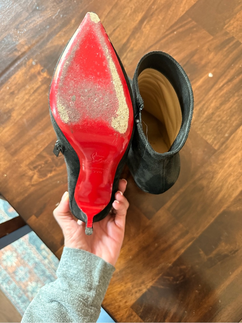 Women’s Black Suede Christian Louboutin booties - Picture 3 of 5
